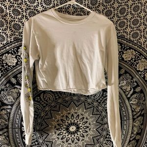 white daisy crop top